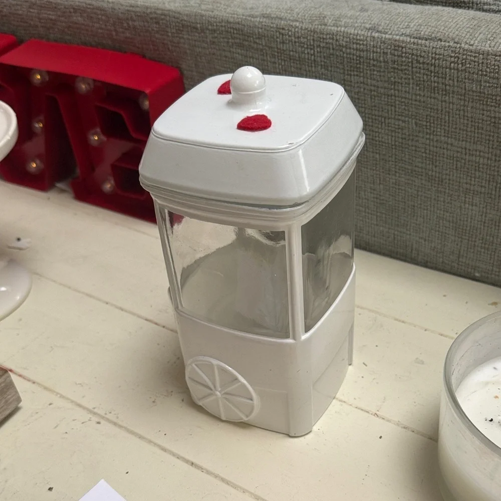 Valentine White and Red Decorative Container
